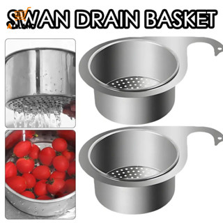 天鵝形不銹鋼排水籃 - 廚房水槽水龍頭懸掛式過濾器 - 通用乾濕分離排水架