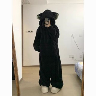 【臺灣有貨】實拍 2024年新款連體冬季睡衣女卡通可愛珊瑚絨加厚長款睡袍連帽家居服