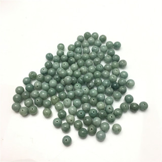 宏雲Hongyun-jf-(10pcs)- 翡翠a貨圓珠油青散珠diy工藝飾品半成品配件豆青珠子