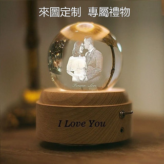客製化禮物 情侶禮物DIY 音樂盒 小夜燈 照片DIY定製 發光水晶球音樂盒 客製化水晶球音樂盒 照片音樂盒 生日禮物