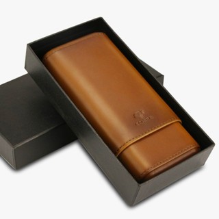 COHIBA 雪茄套 雪茄盒 雪茄保濕 雪茄皮套 便攜式雪茄保濕盒 古巴雪茄專用雪茄盒三支裝 雪松木雪茄包