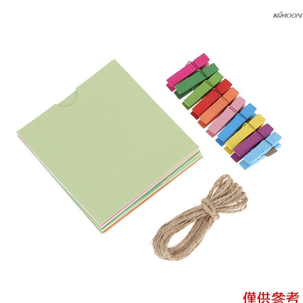 彩色紙相框 掛繩 夾子3件套 適用於富士拍立得Mini 8/8s/8+/9 3寸照片