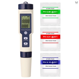 水質測試儀 EZ-9909 五合一測試儀 PH/EC/TDS/鹽度/溫度計 便攜式測試儀 水質測試儀 不帶背光 出貨帶電