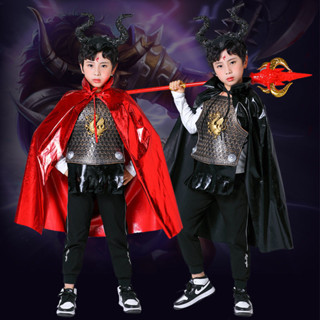 萬聖節兒童牛魔王衣服 男童萬聖節裝扮 西遊記角色扮演 錶演服化妝舞會cosplay服裝