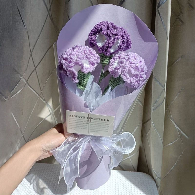 💐熱銷💐 畢業季 教師節禮物 康乃馨花束 針織成品 仿真毛線花 創意生日禮物 送媽媽長輩  【悅動】