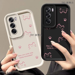 線條貓咪 OPPO A3 Pro手機保護殼 oppo a3 pro a3x情侶手機殼 卡通矽膠殼A3PRO A78防摔殼