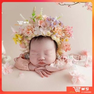 維斯新生兒攝影道具衣服簪花主題滿月照百日照百天照周歲照兒童服裝