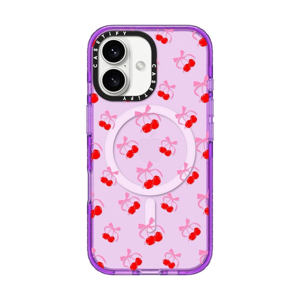 CASETiFY 保護殼 iPhone 16/16 Plus 櫻桃與蝴蝶結 Cherries Jubilee