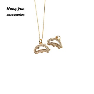 宏雲Hongyun-ls-（1pcs）- 14k保色電鍍精品微鑲天然貝殼吊墜DIY手工時尚輕奢款項鍊飾品配件