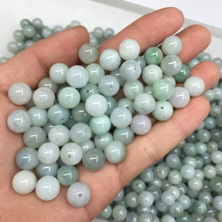 宏雲Hongyun-jf-(5pcs)- 緬甸玉器玉石天然翡翠珠子10mmA貨玉珠飾品編織項鍊手鍊散珠批發