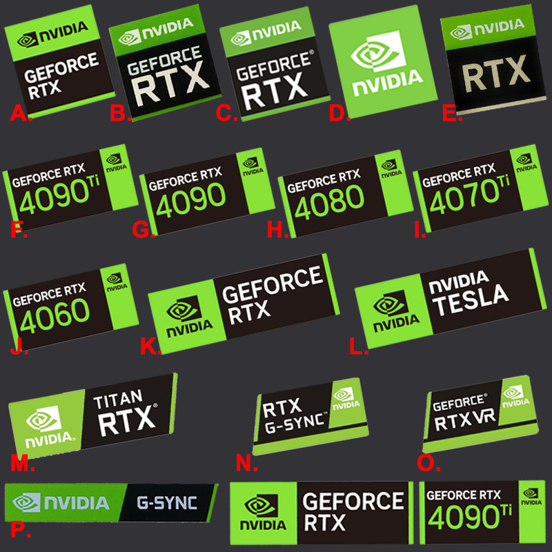 新款 貼紙RTX 4090Ti 4080 4070Ti 4060 VR機箱筆電顯卡裝飾標籤