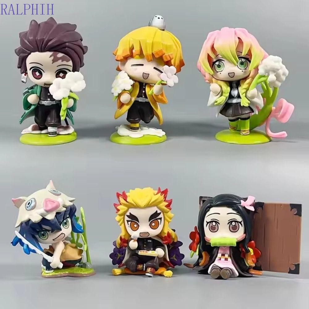 RALPHIH《鬼滅之刃》手辦,乙烯基樹脂煉獄杏壽郎竈門炭治郎手辦,我妻善逸嘴平伊之助動漫竈門炭治郎擺件