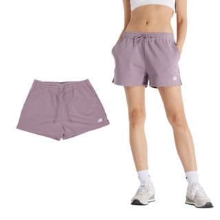 New Balance 短褲 Essentials 女款 紫色 3吋 抽繩 棉褲 NB [ACS] WS41500ICW