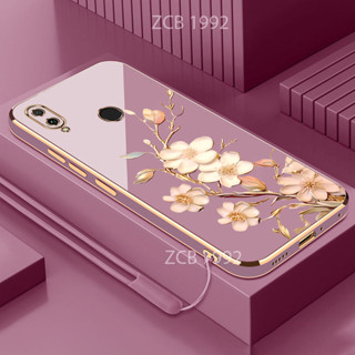外殼華為y6s y7 y9 2019 y6 2019 y6 y7 prime 2019手機殼TPU金蘭花矽膠直邊電鍍梔子