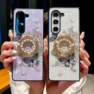 蝴蝶花媚 指環支架殼 三星Galaxy Z Fold 6 5 fold 4 zfold 3 手機殼 防摔殼 摺疊 保護殼
