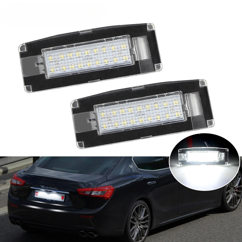 2 件適用於瑪莎拉蒂 Ghibli M157 2014-2020 CANbus LED 車牌燈白色車牌燈總成