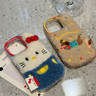 手工秋冬毛絨可愛貓咪 適用iPhone 16 15 14 13 12 Pro Max i15 i16 16pro 手機殼