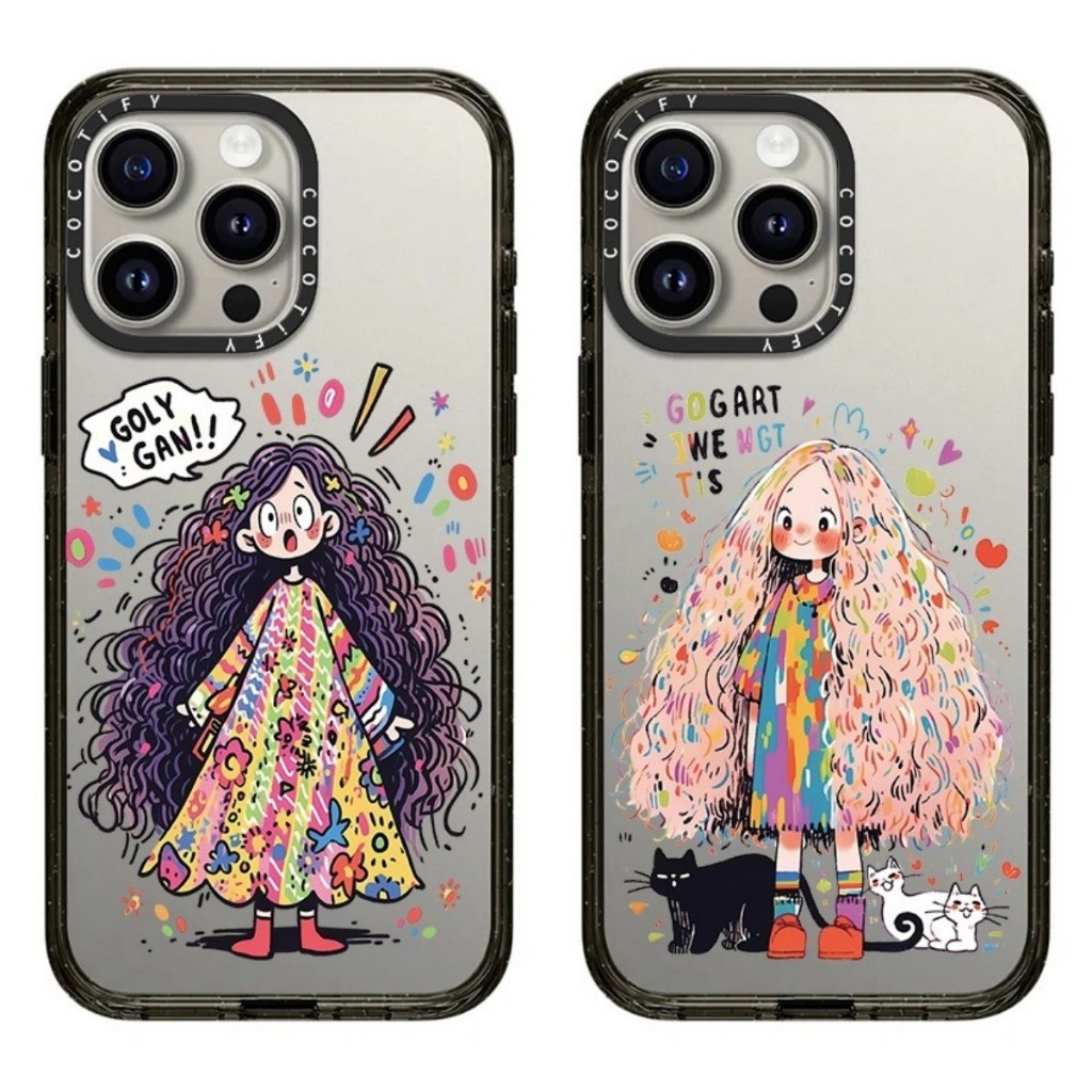 炸毛女孩 iPhone17Promax手機殼 蘋果15Pro防摔殼i14保護殼i13硬殼i12
