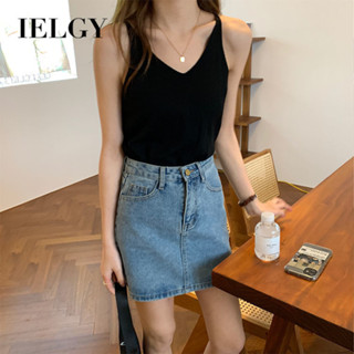 IELGY 新款v領針織背心小吊帶背心女韓版休閒打底上衣