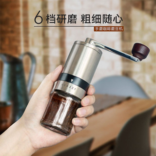 可開發票💥免運💥六檔調節咖啡研磨器咖啡豆磨機意式現磨戶外傢用咖啡機手搖式手動