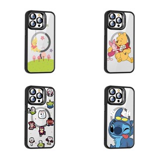 小熊維尼 iPhone16 Pro Max手機殼 蘋果11 12 13 鏡頭支架14 15pro Max總動員磁吸保護殼