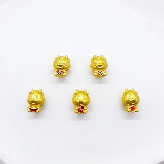 宏雲Hongyun-ls-（1pcs）- 古法金滴油保色五福龍 diy項鍊手鍊編織十二生肖紅繩本命年配珠