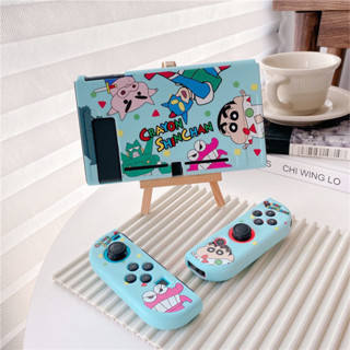 💕臺灣出貨卡通蠟筆小新任天堂Switch分體遊戲機外殼保護軟套NS掌遊收納彩殼 手柄套全包軟套 矽膠