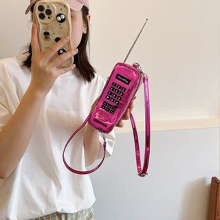 👜奇怪的包💼時尚個性創意電話造型斜挎包錢包可愛女生手拿包迷你鏈條單肩包潮托特包 鏈條包 單肩包 斜挎包 水桶包