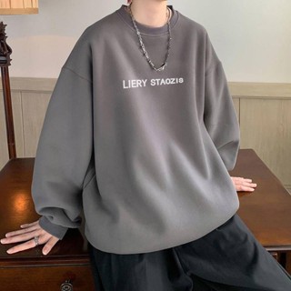 NANS 臺灣現貨 大學T 復古日系美式大碼韓版圓領套頭無帽衛衣上衣打底2024外套寬鬆新款