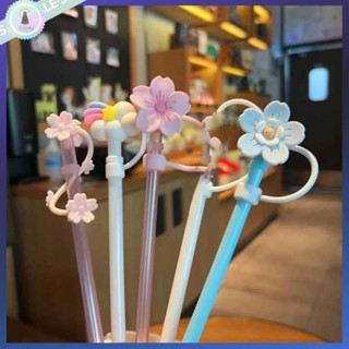 吸管套 吸管防塵套 環保吸管 Stanley吸管杯紫色蘭鈴花吸管套防塵塞可循環防灰塵卡通吸管配件