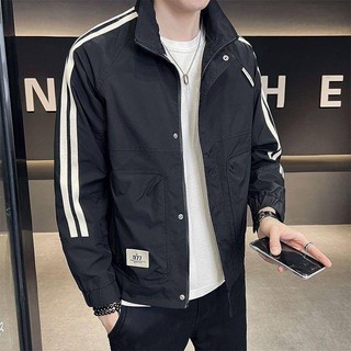KK男裝 台灣出貨 外套男 春秋款男士外套潮流百搭男裝新款工裝拼色上衣服飛行員夾克男