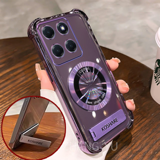 【防摔】infinix Note 40 4g note 40 pro TPU新款手機殼三維鐵桿支架透明四角防摔磁吸吸盤軟