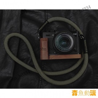 【好物優選】♞,♘,♙原廠軟軍綠色相機掛繩真皮肩帶相機背帶交叉縫線真皮相機繩