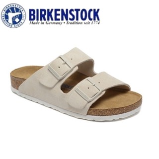 BIRKENSTOCK 勃肯寬版男/女軟木米色白色麂皮拖鞋沙灘休閒鞋35-45