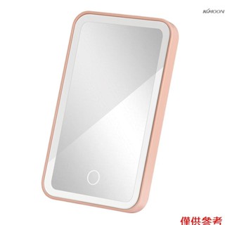 LED化妝鏡帶燈臺式網紅女ins風補光小鏡子桌面宿舍便攜車用梳妝鏡 粉色