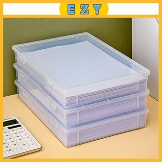 [EZY]臺灣出貨 收納盒 儲存盒 A4紙收納盒透明辦公室A3列印紙檔案盒傢用桌麵繪畵圖紙資料整理盒