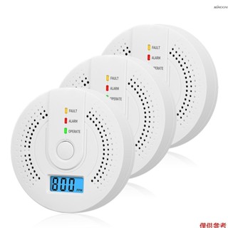 WJ-CO605 3個一氧化碳報警器旅行便攜CO探測器UL2034檢測儀 0-999ppm檢測範圍 全天候不間斷保護 電