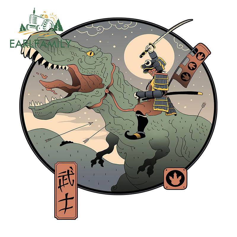 EARLFAMILY 13cm x 12.7cm Samurai 日本汽車貼紙水瓶卡車電動自行車防刮貼花賽車漂移有趣的裝
