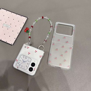 OPPO Find N2 N3 Flip n3flip手機殼 櫻桃 透明霧面 櫻桃手鍊 斜挎鏈 保護殼 保護套 熊本GO