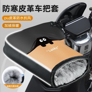 電動車手套 冬季保暖 加絨加厚 電瓶摩托車 皮革防風 防雨2024 新款護手
