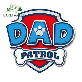 EARLFAMILY 13cm x 11.9cm DAD PATOL LOGO 汽車貼紙大篷車魚船主機防刮防水乙烯基貼花