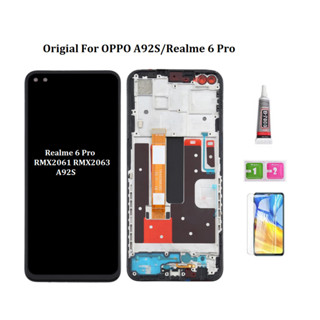 原廠帶框架相容 OPPO A92S Realme 6 Pro LCD 顯示屏帶螢幕總成螢幕總成玻璃面板元件