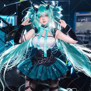 初音未來cos服 小浣熊聯動MIKU小惡魔cosplay服裝8.15A