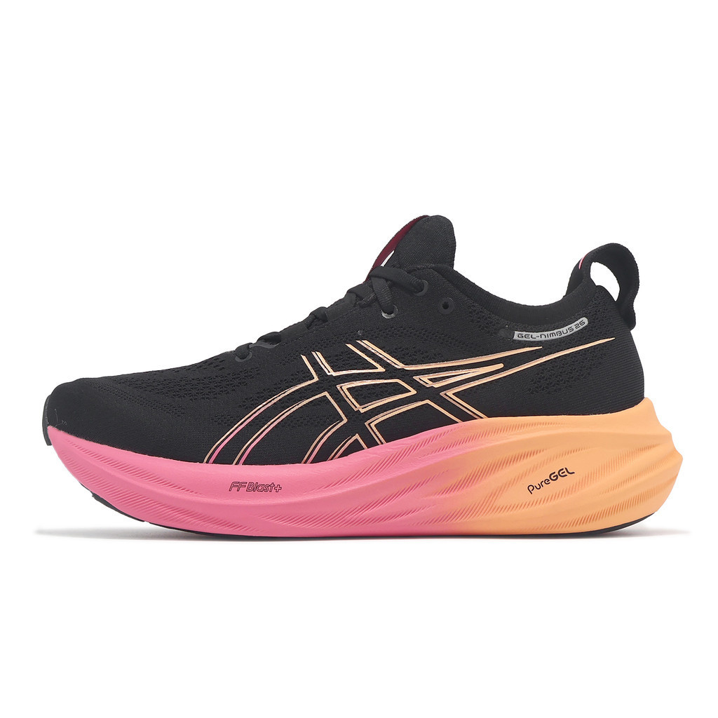 Asics 慢跑鞋 GEL-Nimbus 26 男鞋 黑 橘紅 亞瑟士 路跑 運動鞋 [ACS] 1011B996002