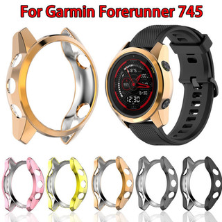 【UNG】適用佳明Garmin Forerunner745手錶電鍍半包保護殼 TPU材質錶殼殼
