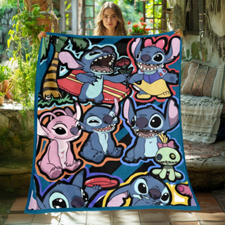 迪士尼 Disney Lilo & Stitch 毯子 - 輕質法蘭絨毯子,適合沙發、床、旅行、露營、客廳、辦公室、沙發