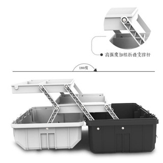 三層塑膠工 號多功能折 疊工具箱 用收納盒手 提式車用中 具箱大號家