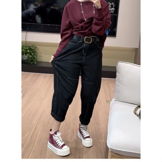 S-4XL 彈力牛仔褲 大碼牛仔褲女 哈倫牛仔褲 九分褲女 修身顯瘦牛仔褲 單寧 梨形身材 老爹褲 胖MM顯瘦穿搭