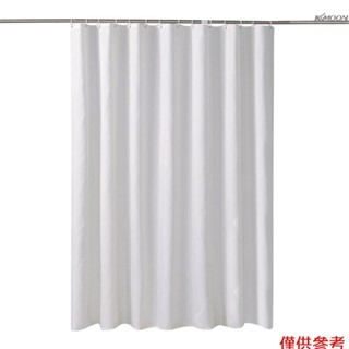 家用素色加厚浴簾 不透布 速乾 防水防黴浴簾 帶釦眼 白色 180cm * 220cm 一片裝 帶滾珠掛鉤