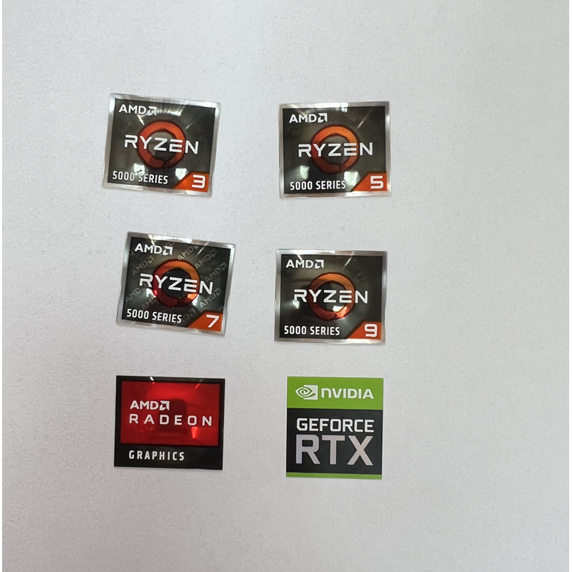 ♀2024 貼紙 原裝AMD Ryzen銳龍 R9 R7 R5 R3 5000系列CPU電腦貼紙 筆記本標籤